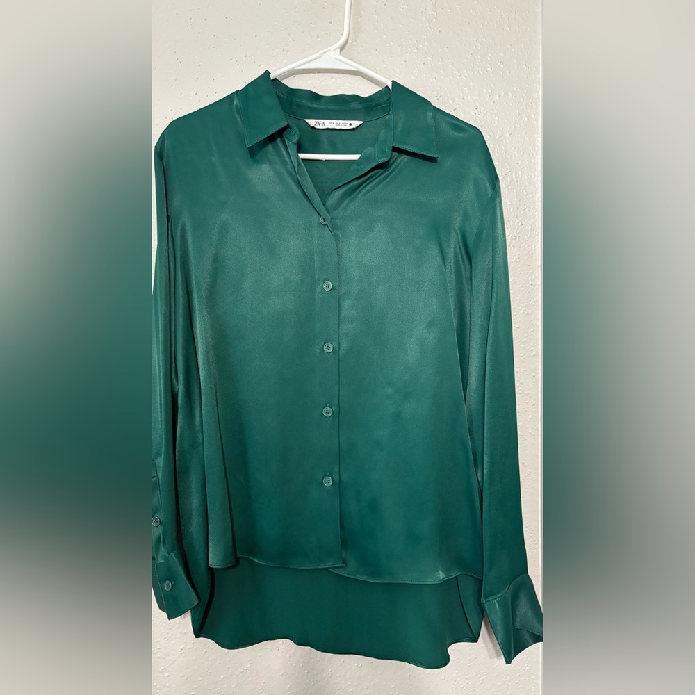 Zara Elegant Green Women's Top